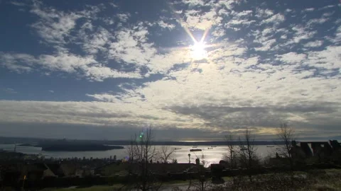 Vancouver clouds covering the sun Timelapse Video stock 266440972