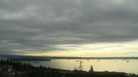 Vancouver clouds Stanley park Timelapse Video stock 266708989