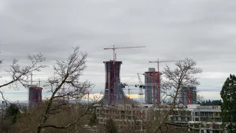 Vancouver Development Construction Buildings in Canada Stock Footage 282405479