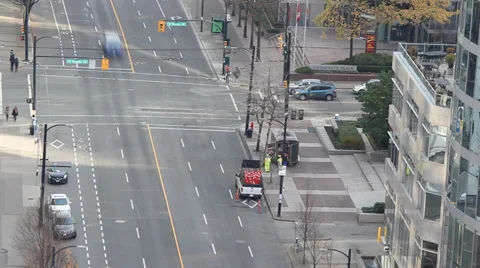Vancouver Downtown Intersection Traffic Time Lapse Video stock 32850335