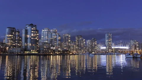 Vancouver downtown at sunset Video stock 134010447