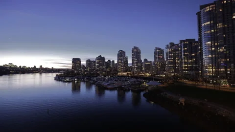 Vancouver downtown at sunset Stock Footage