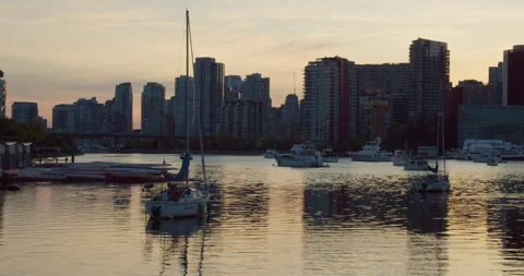 Vancouver False Creek at Dusk Stock Footage 130290102
