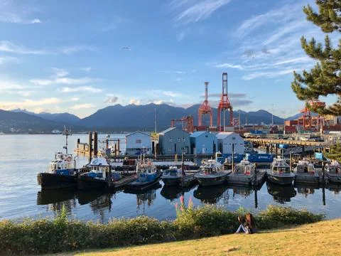 Vancouver harbor dock canada boat Stock Photos