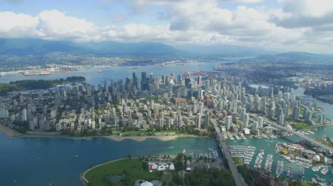 Vancouver Helicopter Footage Looking North Stock Footage