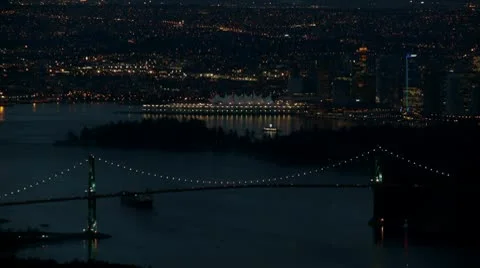 Vancouver At Night Stock Footage 10787908
