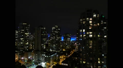 Vancouver night timelapse Stock Footage 68923872