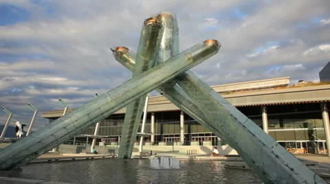 Vancouver Olympic Flame Cauldron 1 HD 스톡 동영상 921279