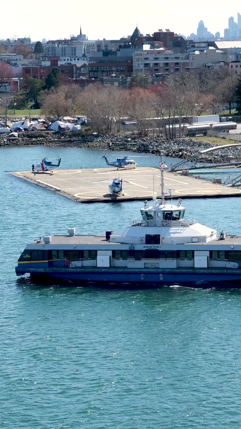 Vancouver with Sea Bus View from Canada Place, Vancouver, British Columbia Stock Footage 237534591