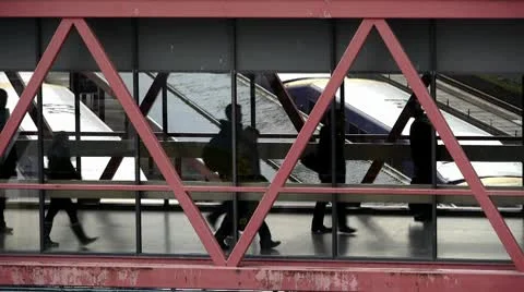 Vancouver SeaBus Terminal Bridge Stock Footage 10757308
