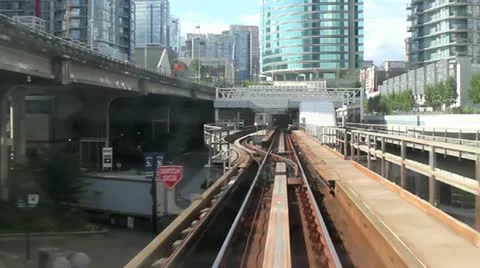 Vancouver Sky Train Stock Footage 12746348