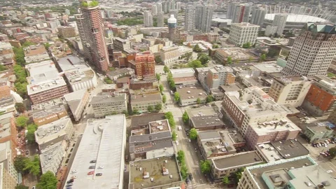 Vancouver skyline from above Stock Footage 112355973