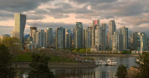 Vancouver Skyline at Dusk Video stock 129859244