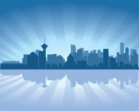 Vancouver skyline Stock Illustration