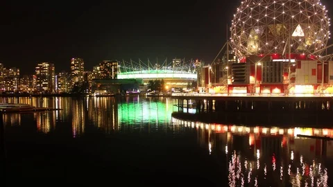 Vancouver Skyline at Night Stock-Footage 88483604