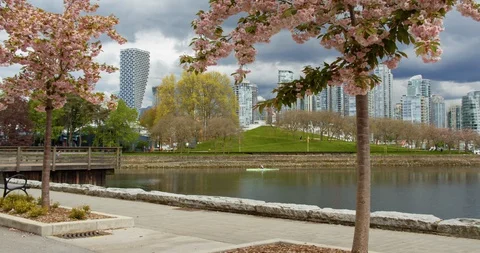 Vancouver Skyline from Path Video stock 129858535