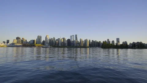 Vancouver Skyline At Sunset Stock Footage 268774988
