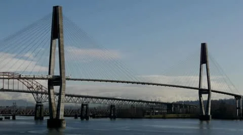 Vancouver Skytrain On Skybridge Stock Footage 10786066