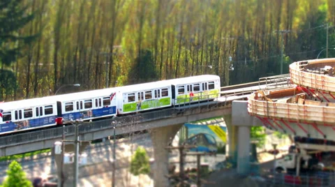 Vancouver Skytrain Transit System Tilt Shift 2 of 2 Stock-Footage 39415744