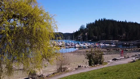 Vancouver Spring - Deep Cove - Beach and Harbor Stock Footage 152433921