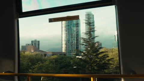 Vancouver through a skytrain window Stock Footage 244542525