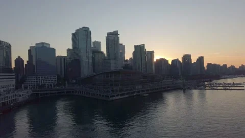 Vancouver Waterfront - Sunset Stock Footage 219659258