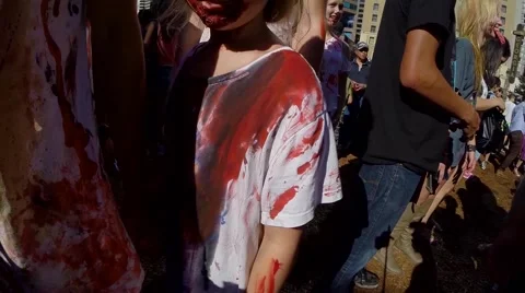Vancouver Zombie walk Stock Footage 45487182