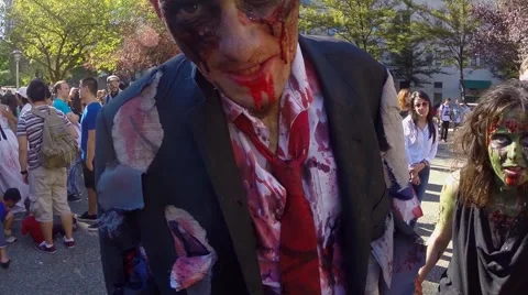 Vancouver Zombie walk Stock Footage 45487372