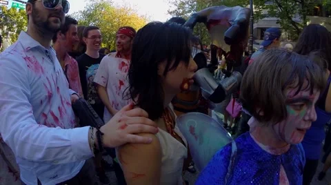 Vancouver Zombie walk Stock Footage 45487561
