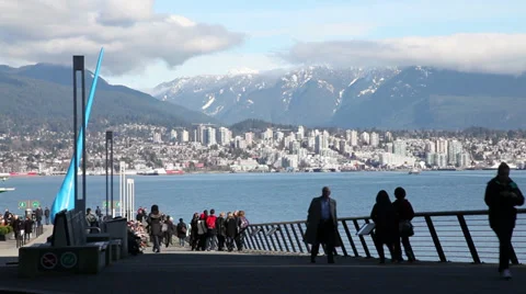 Vancouver's Canada Place with a view of North Vancouver 01 動画素材 30696250
