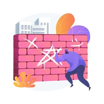 Vandalism abstract concept vector illustration. Ilustración de archivo