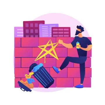Vandalism abstract concept vector illustration. Ilustración de archivo