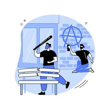 Vandalism abstract concept vector illustration. Stock Illustration