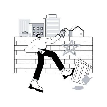 Vandalism abstract concept vector illustration. Ilustración de archivo