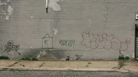 Vandalism graffiti  Stock Footage 534504