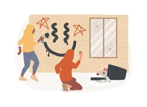 Vandalism isolated concept vector illustration. Ilustración de archivo
