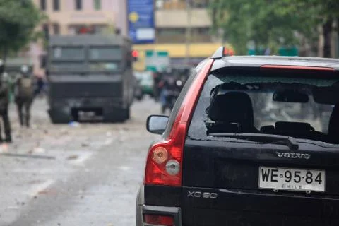 Vandalism in a Protest Stock Photos