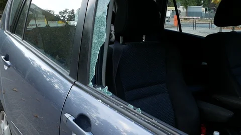 Vandalized car Stock Footage 95760094