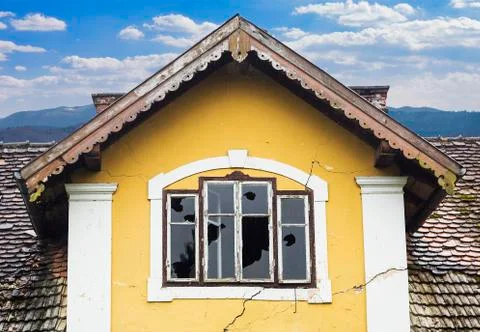 Vandalized old house Stock Photos
