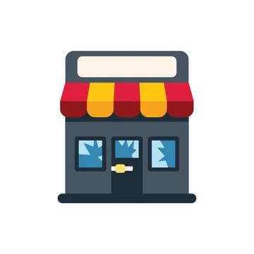 Vandalized store with broken windows and empty sign, representing economic .. Ilustración de archivo