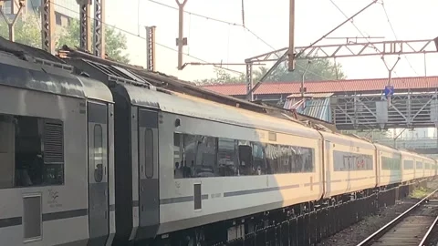Vande Bharat train Stock Footage 252800893