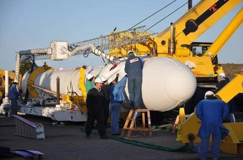 VANDENBERG AIR FORCE BASE, Calif. -- On Launch Complex 576-E at Vandenberg... Stock Photos