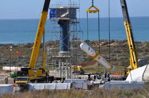 VANDENBERG AIR FORCE BASE, Calif. -- On Launch Complex 576-E at Vandenberg... Stock Photos