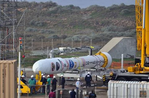 VANDENBERG AIR FORCE BASE, Calif. -- On Space Launch Complex 576-E at Vand... Stock Photos