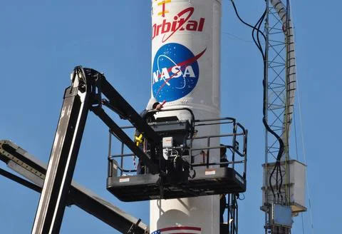 VANDENBERG AIR FORCE BASE, Calif. -- On Space Launch Complex 576-E at Vand... Stock Photos
