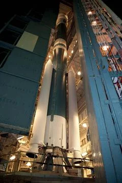 VANDENBERG AIR FORCE BASE, Calif. -- The mobile service tower at NASA s La... Stock Photos