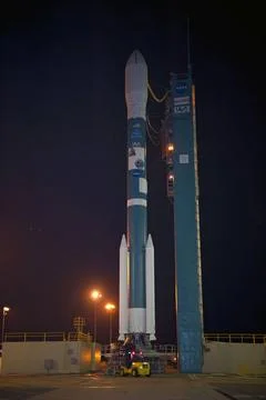 VANDENBERG AIR FORCE BASE, Calif. -- The mobile service tower at NASA s La... Stock Photos
