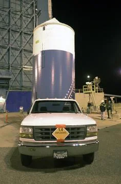 VANDENBERG AIR FORCE BASE, CALIF. - The interstage of a Boeing Delta 2 rocket Stock Photos