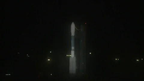 Vandenberg Air Force Base counting down to launch Delta II Rocket Stock Footage 82784917