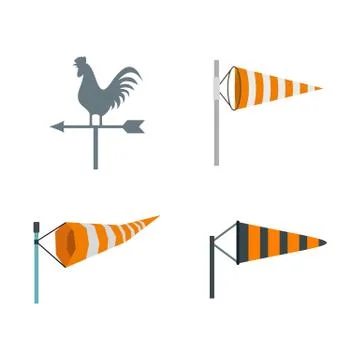 Vane icon set, flat style Stock Illustration